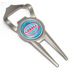 Metal repair tool bottle opener with golf ball marker